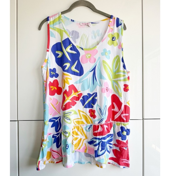 Fresh Produce Rainbow Blooms Floral Fiona Tank Top Womens Large Colorful - Picture 1 of 6